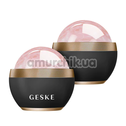Шариковый массажер для лица Geske Rose Quartz Depuffing Sphere 7 in 1, черно-золотой