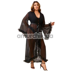 Пеньюар Star Night Sensual Ruffle Night Robe, чорний - Фото №1