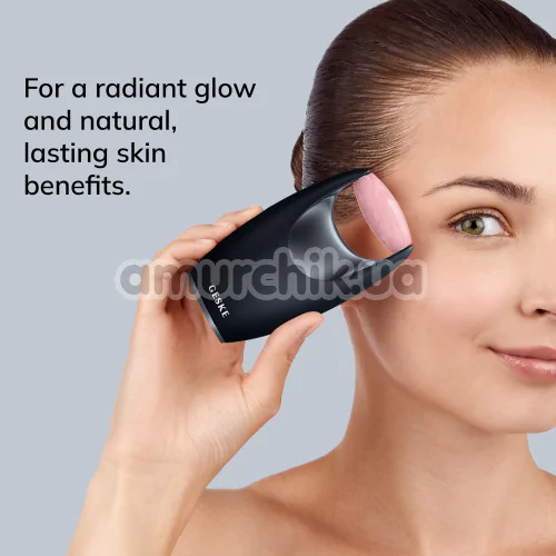 Роликовий масажер для обличчя Geske Rose Quartz Roller 5 in 1, чорний
