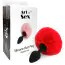 Анальна пробка з червоним хвостиком Art Of Sex Silicone Butt Plug Rabbit Tail M, чорна - Фото №3