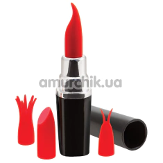 Кліторальний вібратор з насадками S Pleasures Lipstick Vibrator, червоний - Фото №1