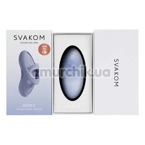 Вибратор на палец с подогревом Svakom Echo 2, голубой