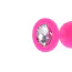 Анальна пробка з прозорим кристалом Anal Play Diamond Booty Jewel Small, рожева - Фото №3
