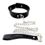Ошейник с поводком DS Fetish Collar With Snake Skin, черный - Фото №1