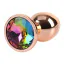 Анальна пробка з райдужним кристалом Matrix Mont Rose Gold Gem Metal Plug S, золота - Фото №1