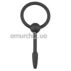 Уретральна вставка Small Silicone Penis Plug With Pull Ring, чорна - Фото №1