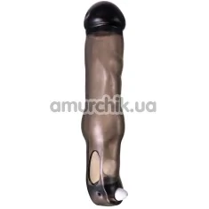 Насадка на пенис с вибрацией XLover Penis Extender 19.4 см, черная - Фото №1