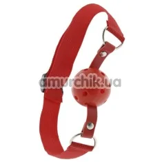 Кляп Blaze Luxury Fetish Breathable Ball Gag с дырочками, красный - Фото №1