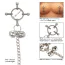 Зажимы для сосков Nipple Grips 4-Point Nipple Press With Bells, серебряные - Фото №3
