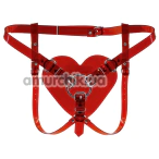 Трусики для страпона Feral Feelings Hearts Strap-On Belt, прозрачно-красные - Фото №1
