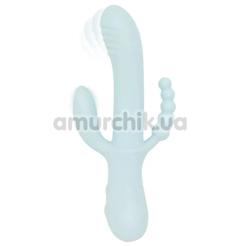 Анально-вагинально-клиторальный вибратор Good Vibes Only Sage, голубой