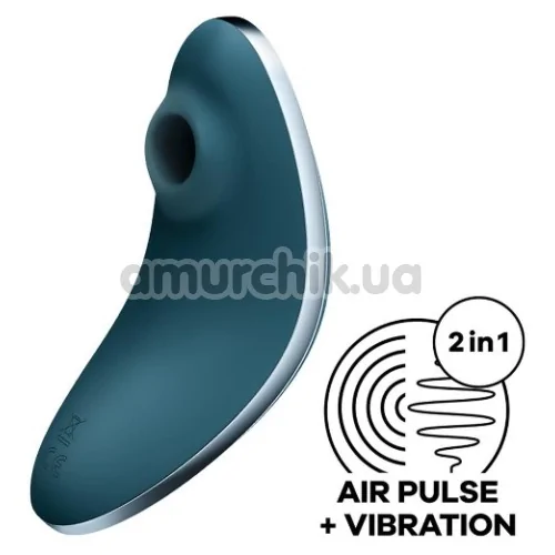 Симулятор орального сексу для жінок з вібрацією Satisfyer Vulva Lover 1, синій