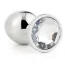 Анальная пробка с прозрачным кристаллом Gleaming Love Silver Plug L, серебряная - Фото №5