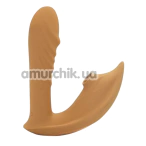 Вибратор с вакуумным стимулятором и ротацией Sweet Em Velvet Lure Embarce, коричневый - Фото №1