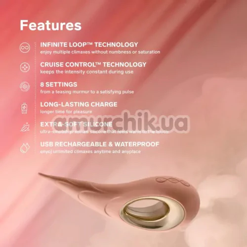 Клиторальный вибратор Lelo Dot Cruise Peach Please (Лело Дот Круиз Пич Плиз), персиковый