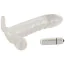Насадка на пенис с вибрацией и кольцом для мошонки Crystal Clear Vibrating Sleeve With Ball Ring, прозрачная - Фото №4