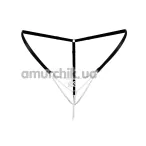 Трусики-стрінги Art of Sex Kiss Panties, срібні - Фото №1