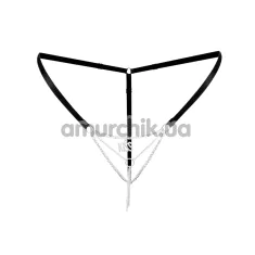 Трусики-стрінги Art of Sex Kiss Panties, срібні - Фото №1