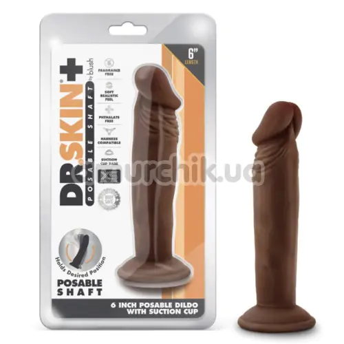 Фаллоимитатор Dr. Skin Posable Shaft 6, коричневый