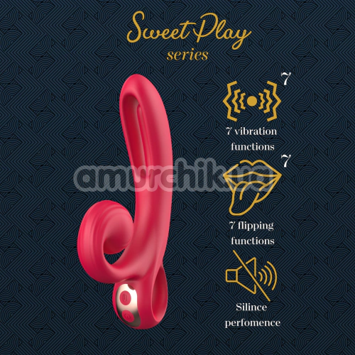 Вібратор Sweet Play Tongue-Flipping Vibrator А4, червоний