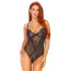 Боди Leg Avenue Lace And Sheer Mesh Teddy, черное - Фото №1