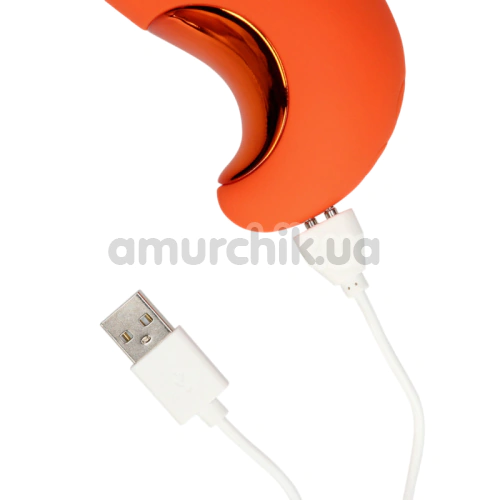 Вібратор з пульсацією Loveline G-Spot Vibrator With Clitoral Pulse Wave, помаранчевий