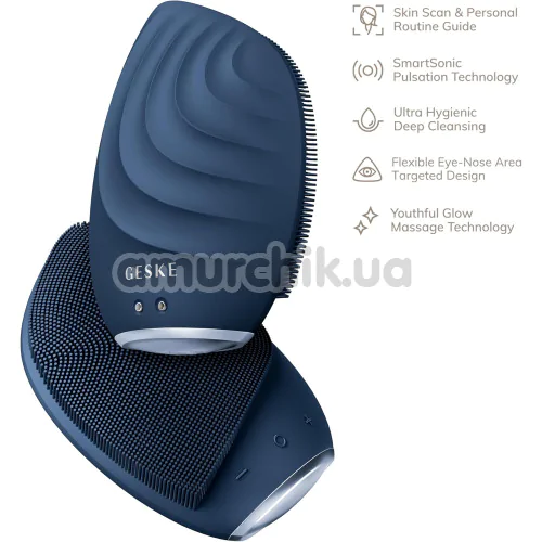 Ультразвуковая щетка для лица Geske Sonic Facial Brush 5 in 1, синяя
