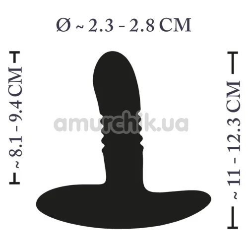 Анальная пробка с вибрацией и толчками XouXou Thrusting Vibrating Butt Plug, черная
