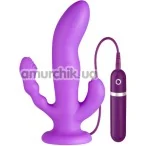 Тройной вибратор Purrfect Silicone 3 ways Vibrator 6.5 inch, фиолетовый - Фото №1