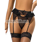 Трусики з поясом для панчіх Star Night Lace Thong&Belt, чорні - Фото №1