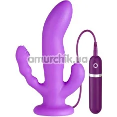 Тройной вибратор Purrfect Silicone 3 ways Vibrator 6.5 inch, фиолетовый - Фото №1
