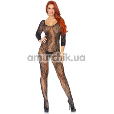 Комбинезон Leg Avenue Swirl Lace Bodystocking, черный - Фото №1