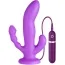Тройной вибратор Purrfect Silicone 3 ways Vibrator 6.5 inch, фиолетовый - Фото №1