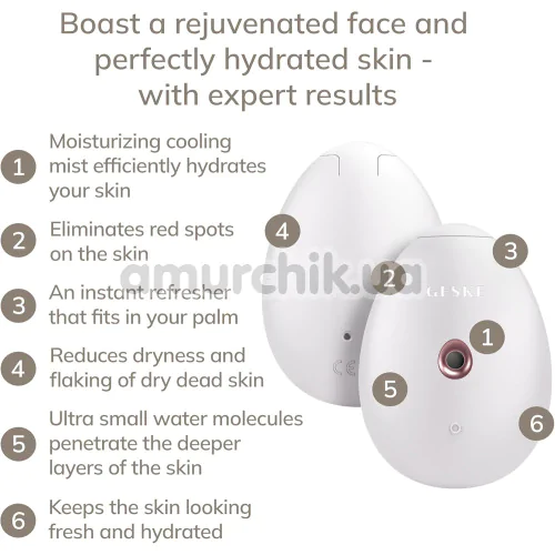 Увлажнитель для кожи лица Geske Facial Hydration Refresher 4 in 1 Oval, кремовый
