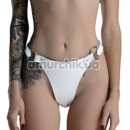 Трусики Feral Feelings String Bikini Leather, белые