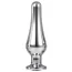 Анальная пробка с прозрачным кристаллом Gleaming Love Medium Pleasure Plug, серебряная - Фото №1