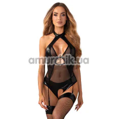 Боді Obsessive Dominna, чорне - Фото №1