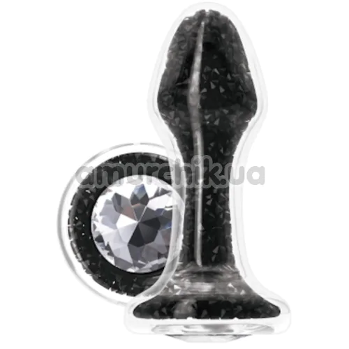 Анальна пробка Stardust Premium Glass Plug Glam, чорна - Фото №1