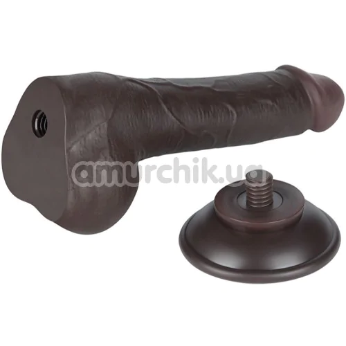 Фаллоимитатор Sliding-Skin Dual Layer Dong 7.5 с маленькой мошонкой, коричневый