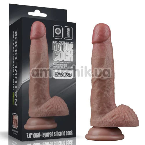 Фаллоимитатор Dual-Layered Silicone Nature Cock LV411041, коричневый
