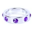 Ерекційне кільце з фіолетовими кристалами Boss Series Metal Ring Diamonds Large, срібне - Фото №4