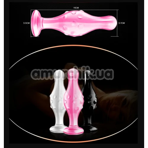 Анальна пробка Lovetoy Glass Romance GS17, прозора