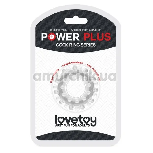 Ерекційне кільце Power Plus Cock Ring Series LV1433, прозоре