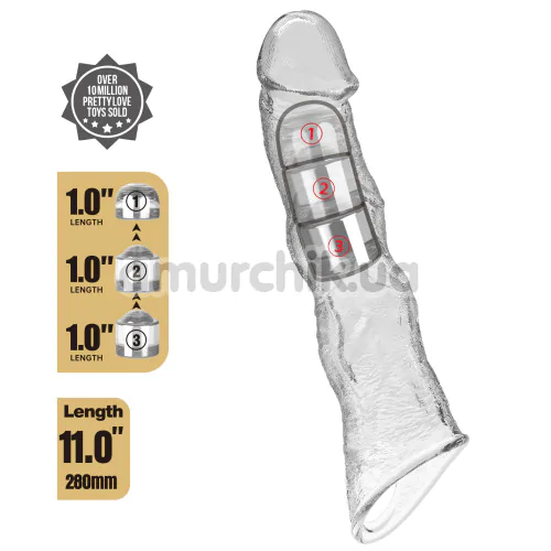 Насадка на пеніс Pretty Love Penis Sleeve Ragnar, прозора