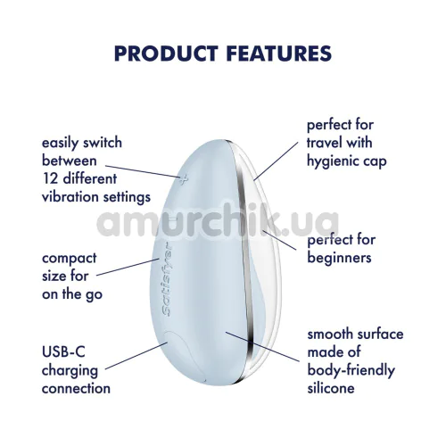 Клиторальный вибратор Satisfyer Drop To Go, голубой