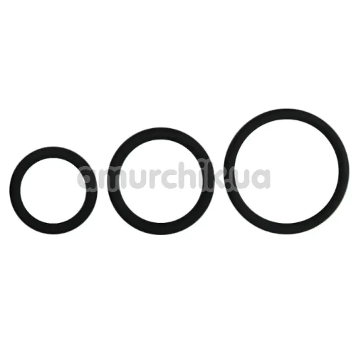 Набір ерекційних кілець для члена Easy Toys Men Only Cock Ring Set, чорний - Фото №1