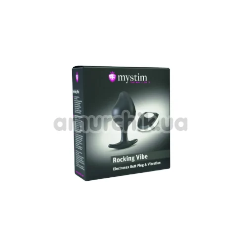Анальная пробка для электростимуляции Mystim Rocking Vibe Electrosex Butt Plug & Vibration, чёрная