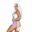 Комплект аксесуарів єдинорога Leg Avenue Wavy Rainbow Unicorn Wig & Tail Costume Kit, різнокольоровий: перука + хвіст - Фото №2