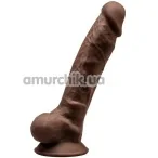 Фалоімітатор Silexd Premium Silicone Dildo Model 1 Size 7, коричневий - Фото №1