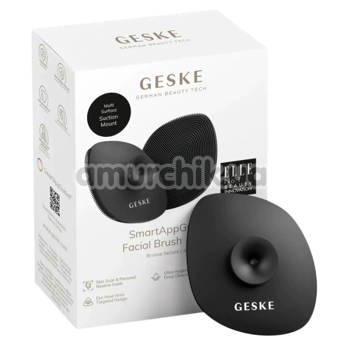 Щетка для лица Geske Facial Brush 4 in 1 Suction Mount, темно-серая